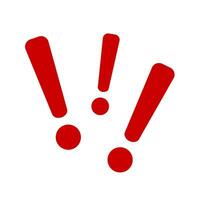 Exclamation mark. Red vector warn sign. Caution or attention icon.