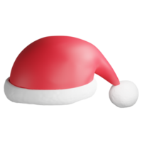 Christmas hat clipart icon isolated on transparent background, 3D render Christmas and New year concept png