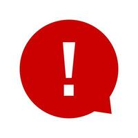 Exclamation mark. Red vector warn sign. Caution or attention icon.