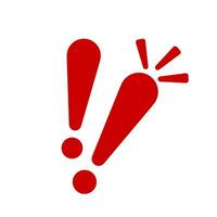 Exclamation mark. Red vector warn sign. Caution or attention icon.