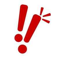 Exclamation mark. Red vector warn sign. Caution or attention icon.