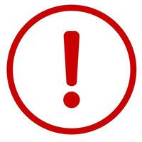 Exclamation mark. Red vector warn sign. Caution or attention icon.