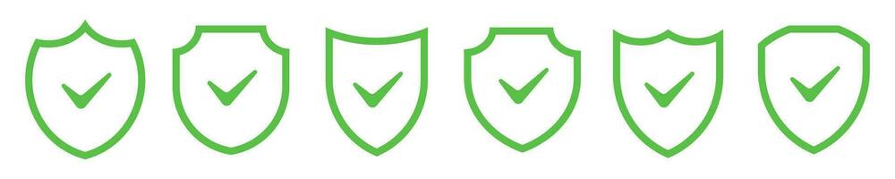 Shield tick secure line  icon .  Protection check mark  vector sign.