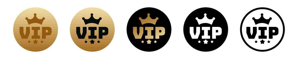 VIP usuario emblema. prima afiliación dorado etiqueta. vector