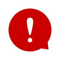 Exclamation mark. Red vector warn sign. Caution or attention icon.