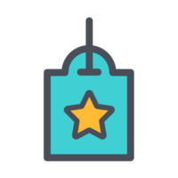 Star Label color icon for Christmas decoration. png
