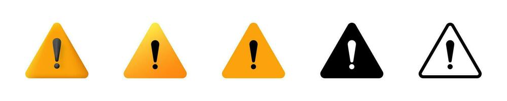 Exclamation point in yellow triangle.  Warning and web caution. vector