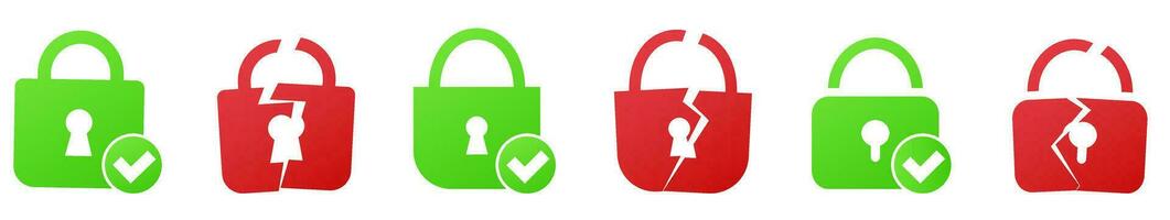 Lock protection ssl https security protocol. vector