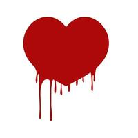 Heart melt  paint drip vector shape.