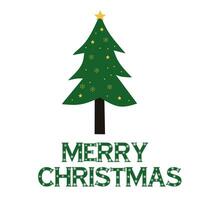 Merry Christmas with tree poster vector