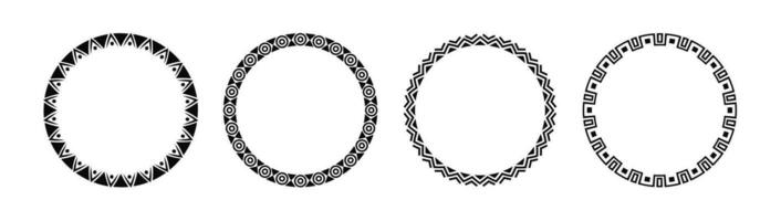 Africa tribal round frame vector design. Circle border african circle