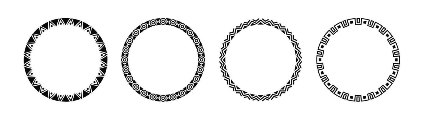 Africa tribal round frame vector design. Circle border african circle
