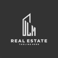 LM initial monogram logo for real estate with building style vector