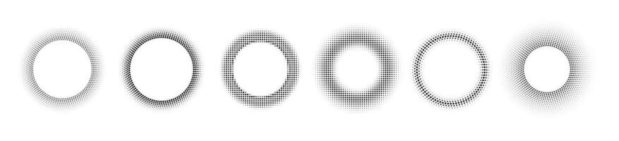 halftone dot frame vector design. Circle half tone border