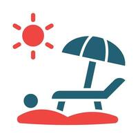 Beach Vector Glyph Two Color Icon For Personal And Commercial Use.