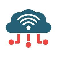 Cloud Service Vector Glyph Two Color Icon For Personal And Commercial Use.