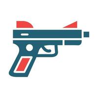 Pistol Vector Glyph Two Color Icon For Personal And Commercial Use.