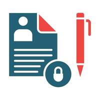 Privacy Policy Template Vector Glyph Two Color Icon For Personal And Commercial Use.