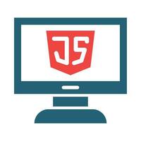 Javascript Vector Glyph Two Color Icon For Personal And Commercial Use.