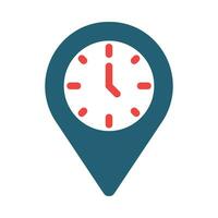 Local Time Vector Glyph Two Color Icon For Personal And Commercial Use.