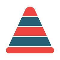 Traffic Cone Vector Glyph Two Color Icon For Personal And Commercial Use.