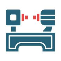 Lathe Vector Glyph Two Color Icon For Personal And Commercial Use.