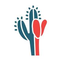Cactus Vector Glyph Two Color Icon For Personal And Commercial Use.