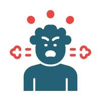 Anger Management Vector Glyph Two Color Icon For Personal And Commercial Use.