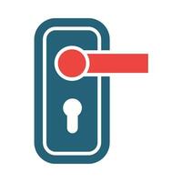 Door Lock Vector Glyph Two Color Icon For Personal And Commercial Use.