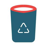 Recycling Bin Vector Glyph Two Color Icon For Personal And Commercial Use.