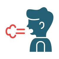 Bad Breath Vector Glyph Two Color Icon For Personal And Commercial Use.