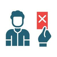 Disqualified Vector Glyph Two Color Icon For Personal And Commercial Use.