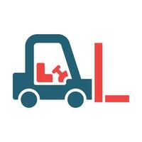 Forklift Vector Glyph Two Color Icon For Personal And Commercial Use.