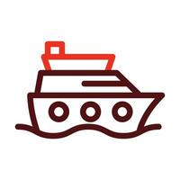 Ship Vector Thick Line Two Color Icons For Personal And Commercial Use.
