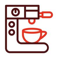 Coffee Machine Vector Thick Line Two Color Icons For Personal And Commercial Use.