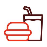 Fast Food Vector Thick Line Two Color Icons For Personal And Commercial Use.