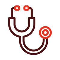 Stethoscope Vector Thick Line Two Color Icons For Personal And Commercial Use.