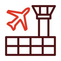 Airport Vector Thick Line Two Color Icons For Personal And Commercial Use.