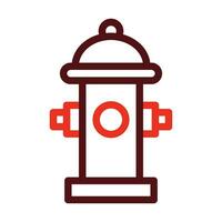 Fire Hydrant Vector Thick Line Two Color Icons For Personal And Commercial Use.