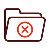 Empty Folder Vector Thick Line Two Color Icons For Personal And Commercial Use.