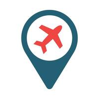 Airport Location Vector Glyph Two Color Icon For Personal And Commercial Use.