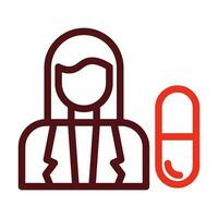 Pharmacist Vector Thick Line Two Color Icons For Personal And Commercial Use.