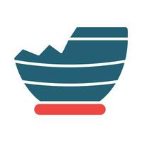 Broken Vessel Vector Glyph Two Color Icon For Personal And Commercial Use.