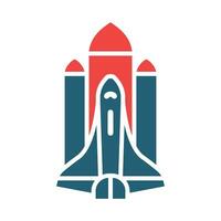 Space Shuttle Vector Glyph Two Color Icon For Personal And Commercial Use.