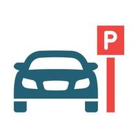 Car Park Vector Glyph Two Color Icon For Personal And Commercial Use.