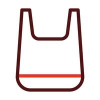 Plastic Bag Vector Thick Line Two Color Icons For Personal And Commercial Use.