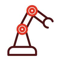 Robotic Arm Vector Thick Line Two Color Icons For Personal And Commercial Use.