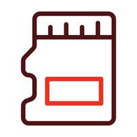 SD Card Vector Thick Line Two Color Icons For Personal And Commercial Use.