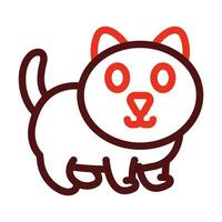 Cat Vector Thick Line Two Color Icons For Personal And Commercial Use.