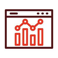 Statistics Vector Thick Line Two Color Icons For Personal And Commercial Use.